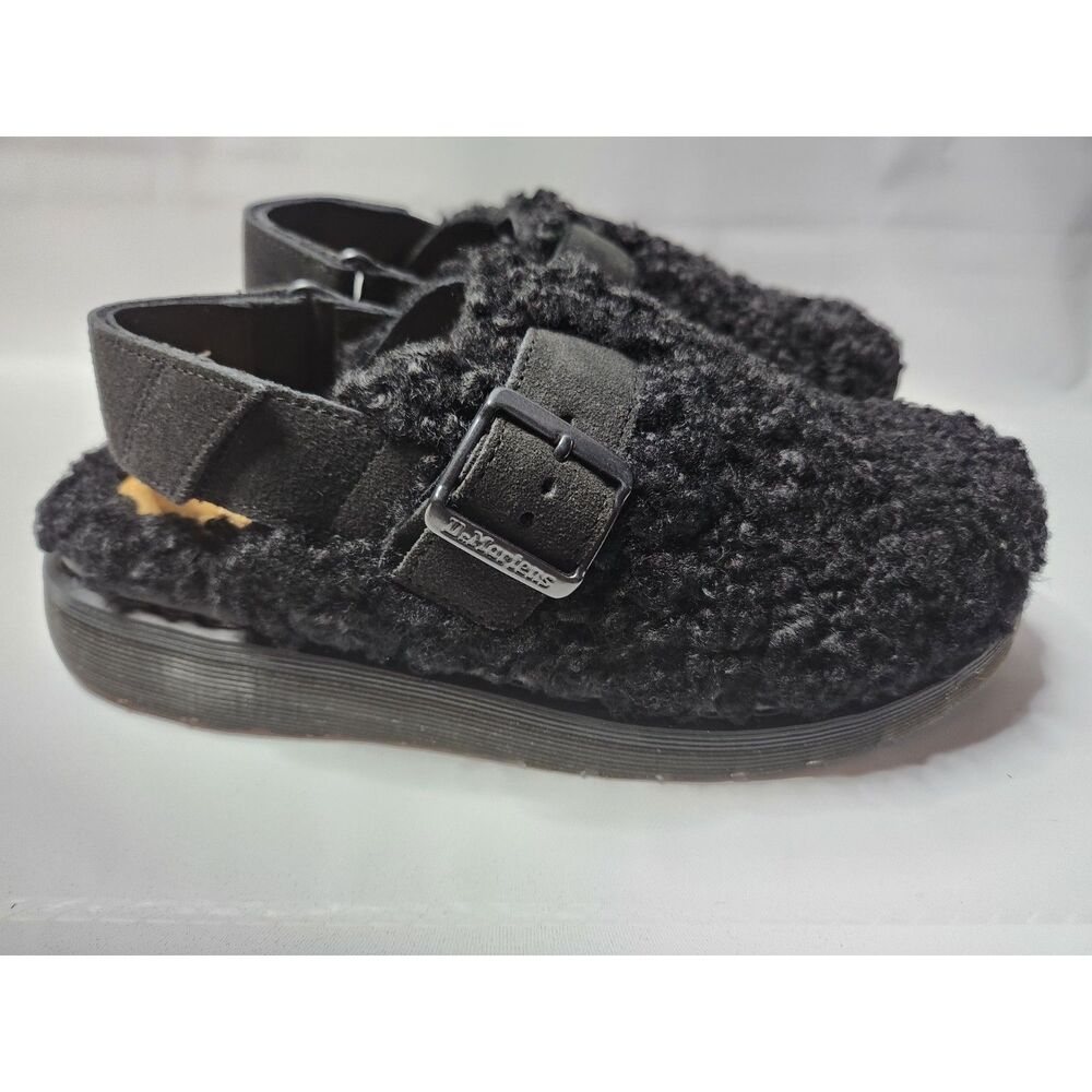 Dr. Martens Jorge II Fuzzy Clogs Women's 8 Black
